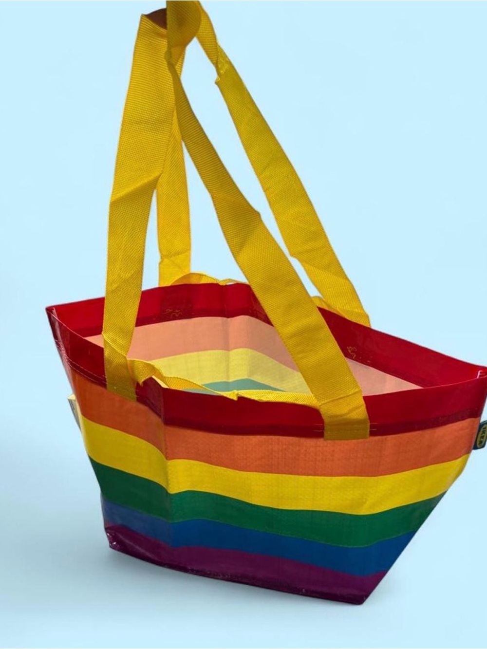 IKEA rainbow stripe tote bag